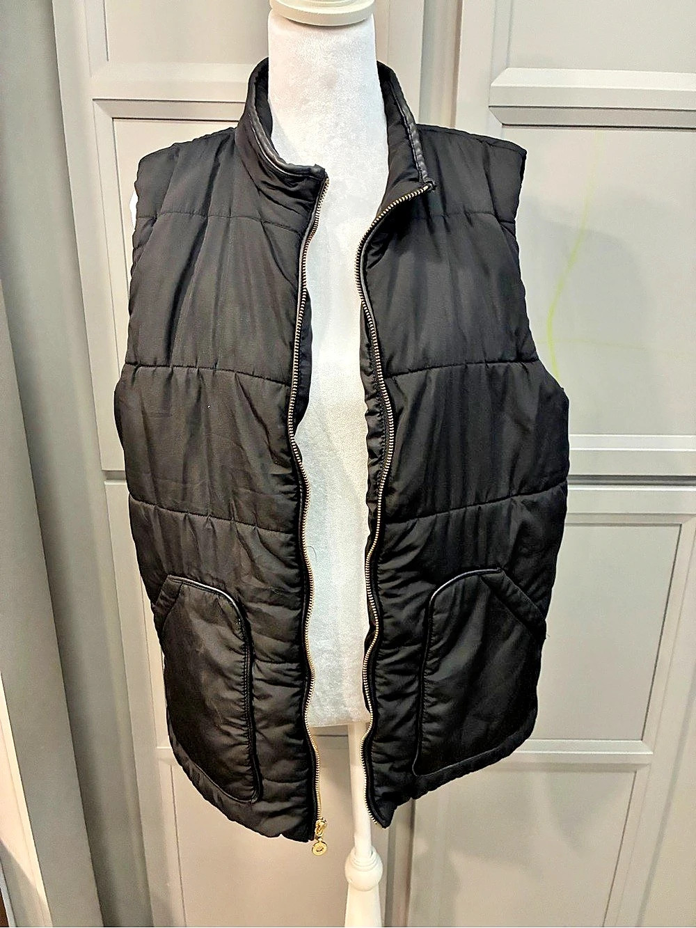 Marc New York Quilted Puffer Vest in Black Size Medium